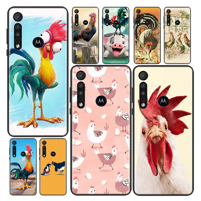 

Cock Rooster Chicken For Motorola G9 G8 G Stylus Power One Fusion Hyper Edge E7 E6 5G Plus Play Lite Phone Case
