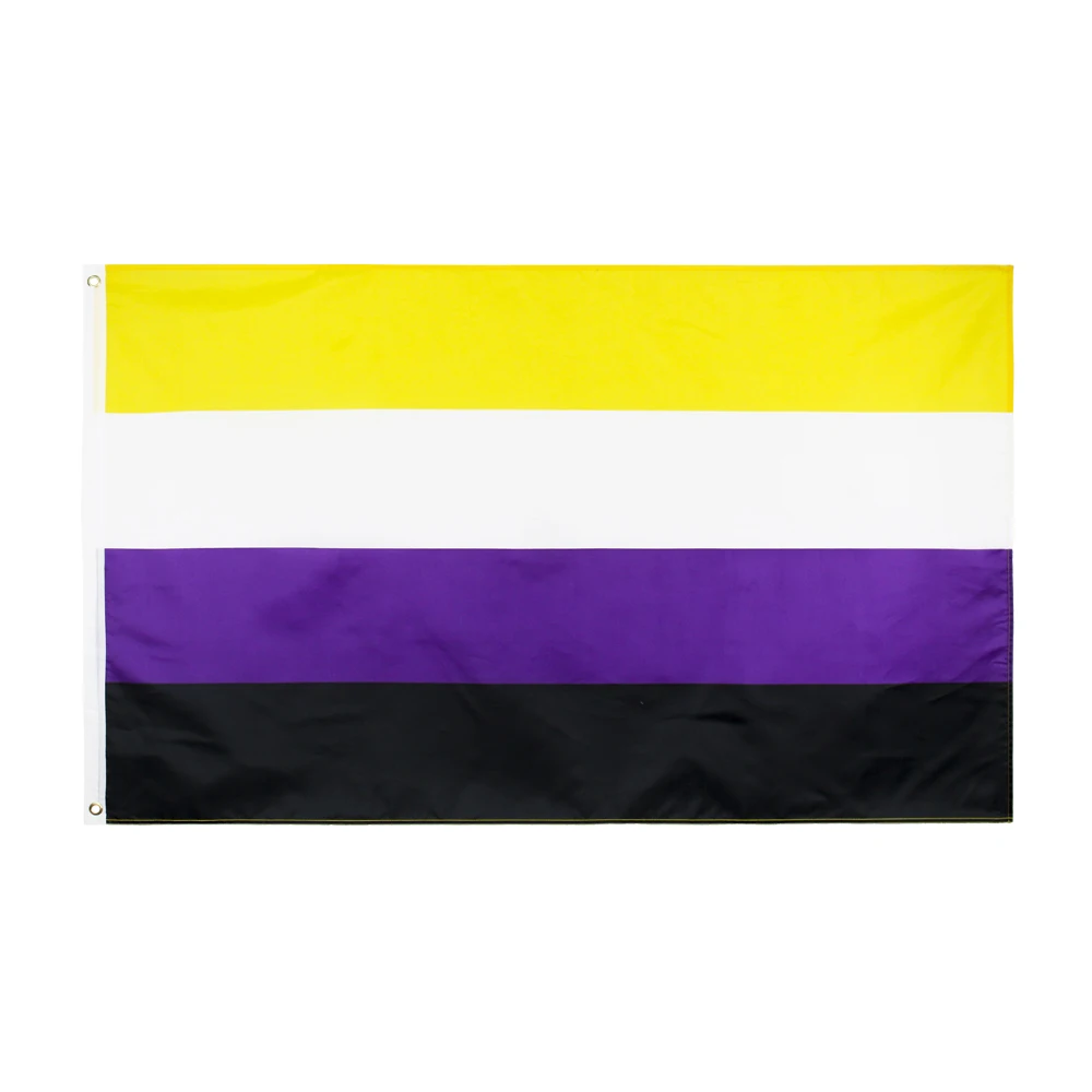 90*150 см NB Pride недвоичный несдвоичный флаг для украшения|Флаги баннеры и