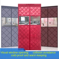 cotton curtain no perforation thickened to keep warm in winter velcro self absorption windproof and cold proof air condition