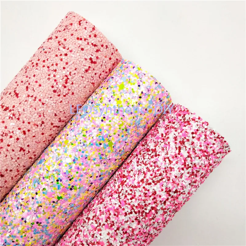 Мини рулон 30х134 см розовая блестящая ткань массивная кожа блестящей кожи для