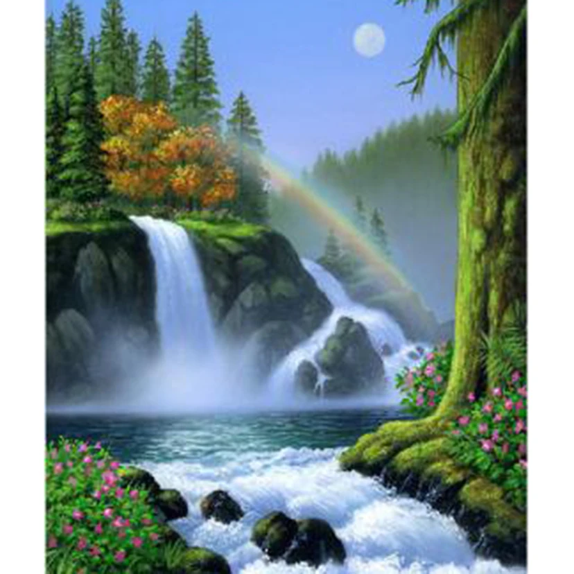 

5D DIY Diamond Painting Square/Round Diamond Landscape Painting Green Mountain Picture Cross Stitch Furniture Decoration TX029
