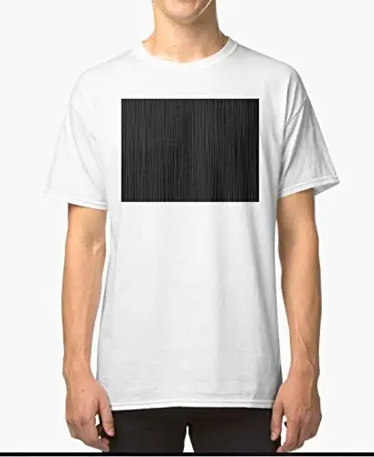 Вертикальные-белые-полосы-на-Черный Унисекс Мужская женская футболка | одежда