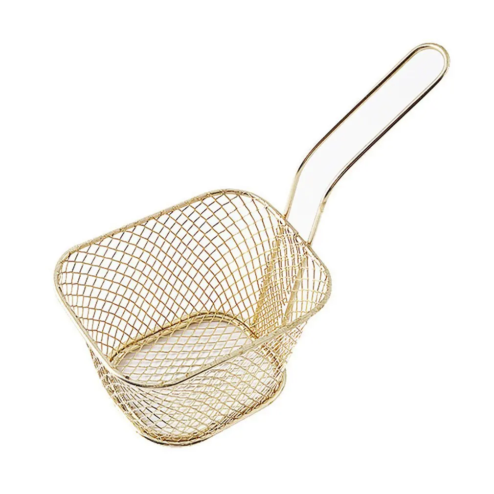 

Mini Stainless Steel French Fries Net Fry Fryer Basket Small Square Shape French Fries Baskets Strainer Kitchen Cooking Tools