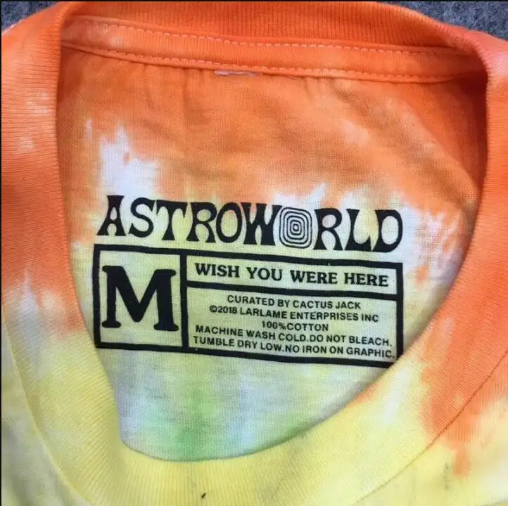 19SS Новый кактус с изображением Трэвиса Скотта Astroworld серповидная Футболка