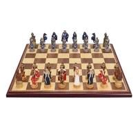 creative character theme chess high quality large wooden chess board set resin three dimensional chess pieces crafts nice gift