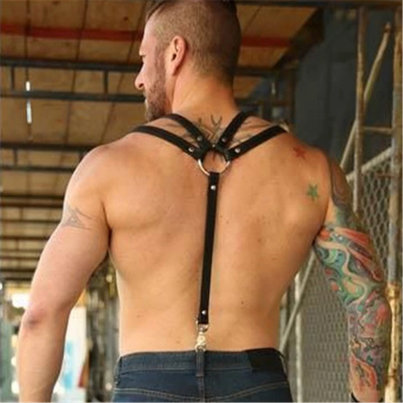 Фетиш мужские нагрудные ремни регулируемые кожаные топы БДСМ бондаж поясная