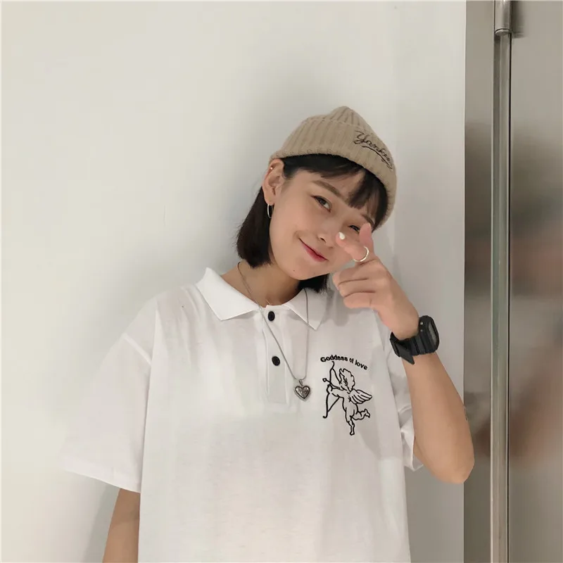 Футболка в стиле Харадзюку С купидоном женская футболка y2k Ullzang графическая