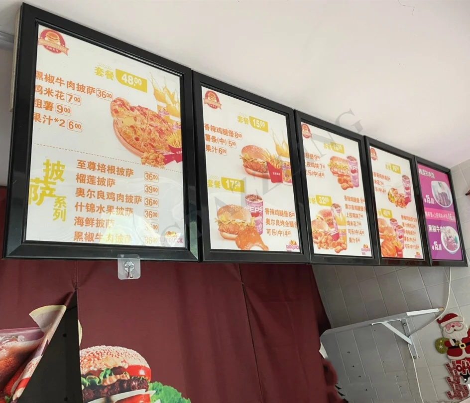 Алюминиевая рамка A1 светодиодный Лайтбокс для меню панель светодиодных