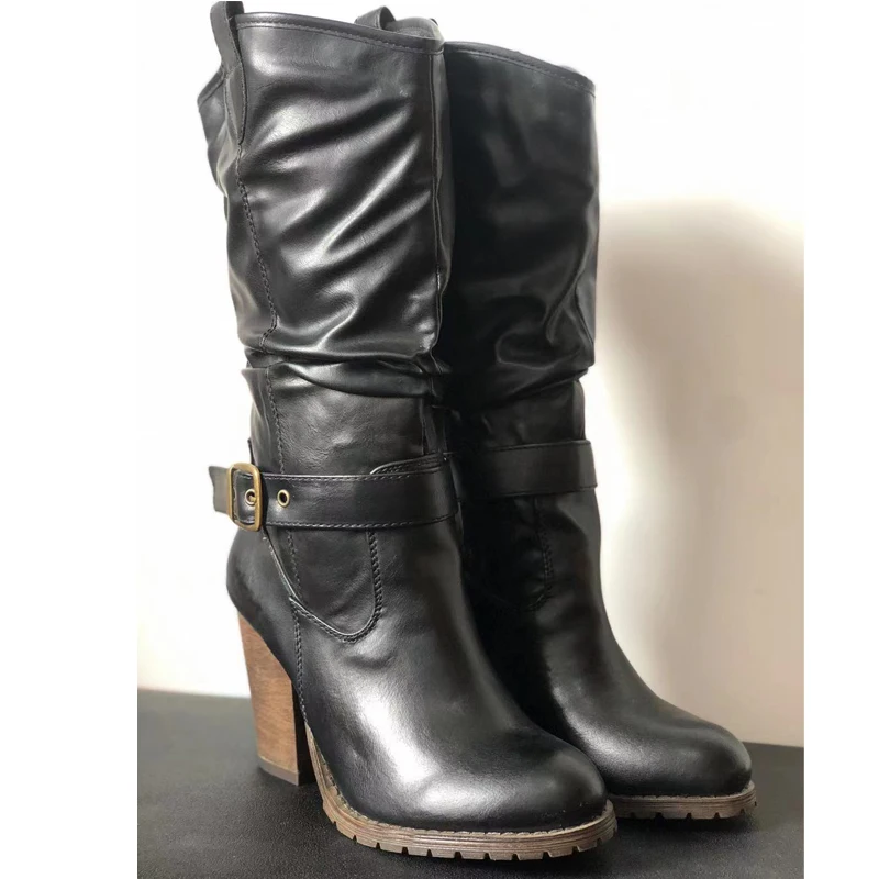 

New Women Boots Winter Autumn High Heels Knee Lenght Shoes Platform Pumps Boots Woman wo19059
