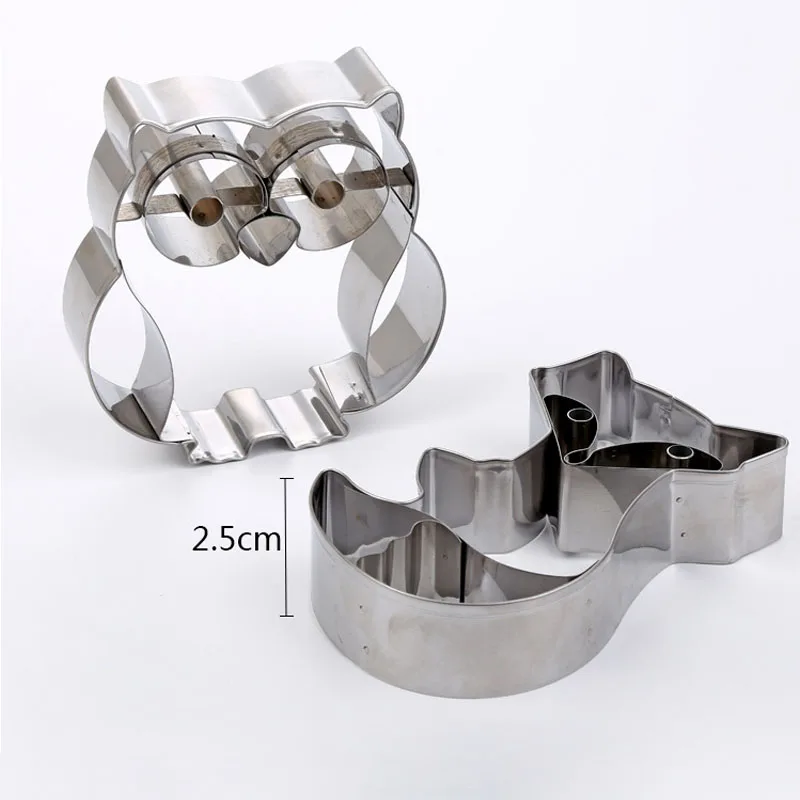 Owl Fox Shape DIY Baking Accessories 1Pcs Fondant Cake Mold Portable Cake Decorating Tool Biscuit Cookies Cutter Kitchen Gadgets