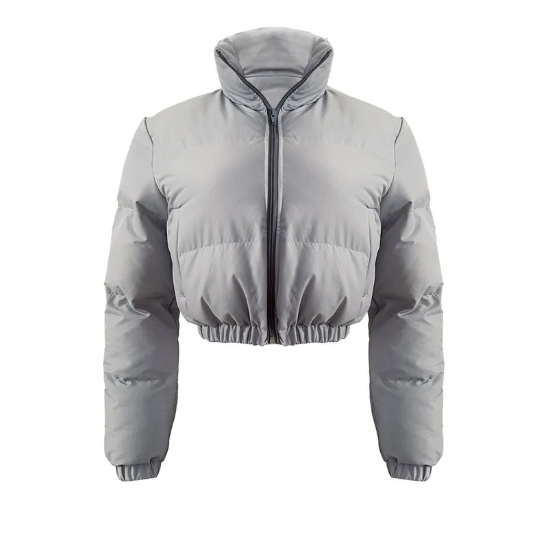 New Women Puffer Jacket Winter Coats For Women CottonPadded Drawstring Parka Zipper Street Outfits Thickened Short Cotton Jacket
