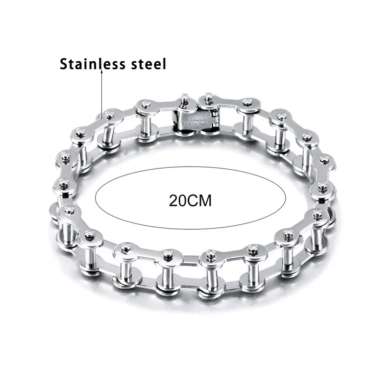 Модный мужской браслет цепочка из нержавеющей стали для мотоцикла и велосипеда
