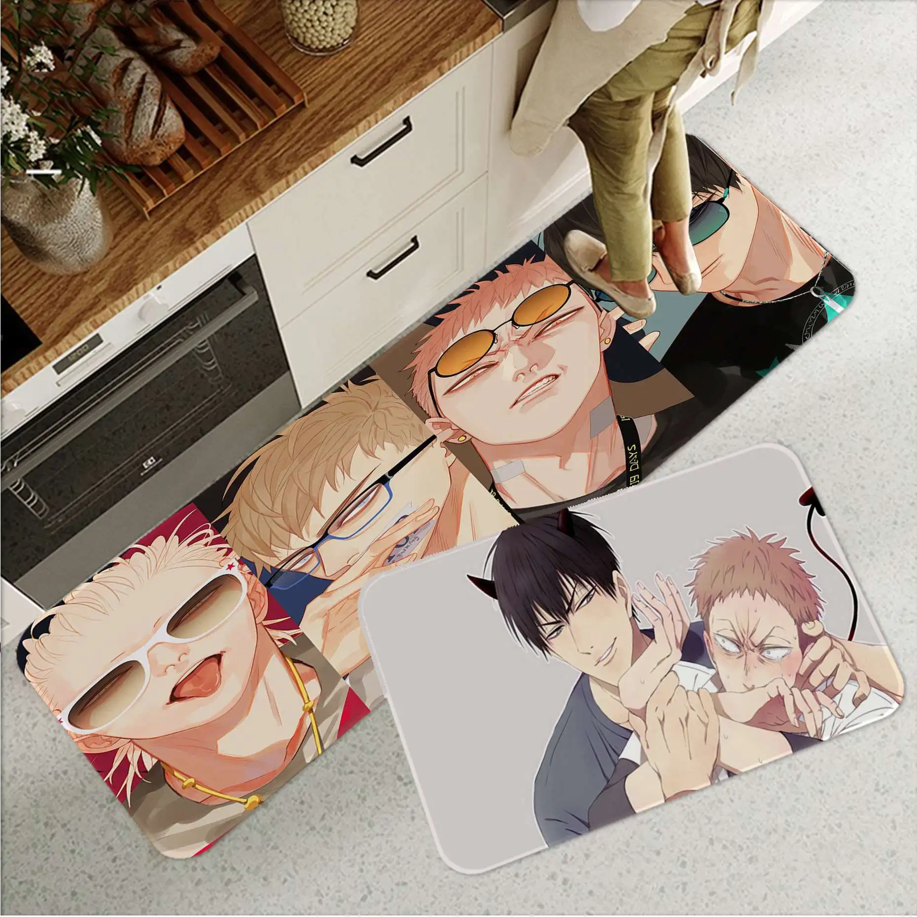 

Anime 19 days Mat Printed Flannel Floor Mat Bathroom Decor Carpet Non-Slip For Living Room Kitchen welcome Doormat carpet