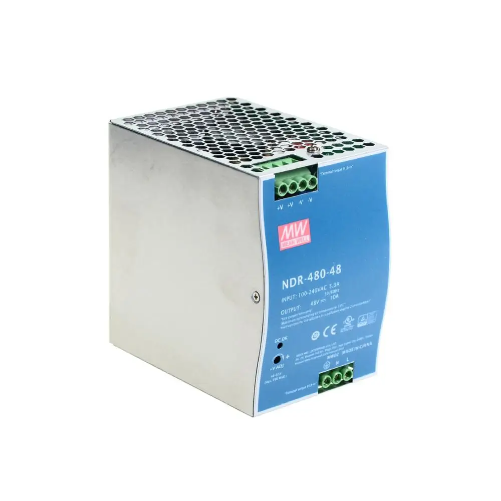 Оригинал Mean Well NDR 480 48 meanwell DC 48V 10A 480W одиночный выход промышленный din рейку источник