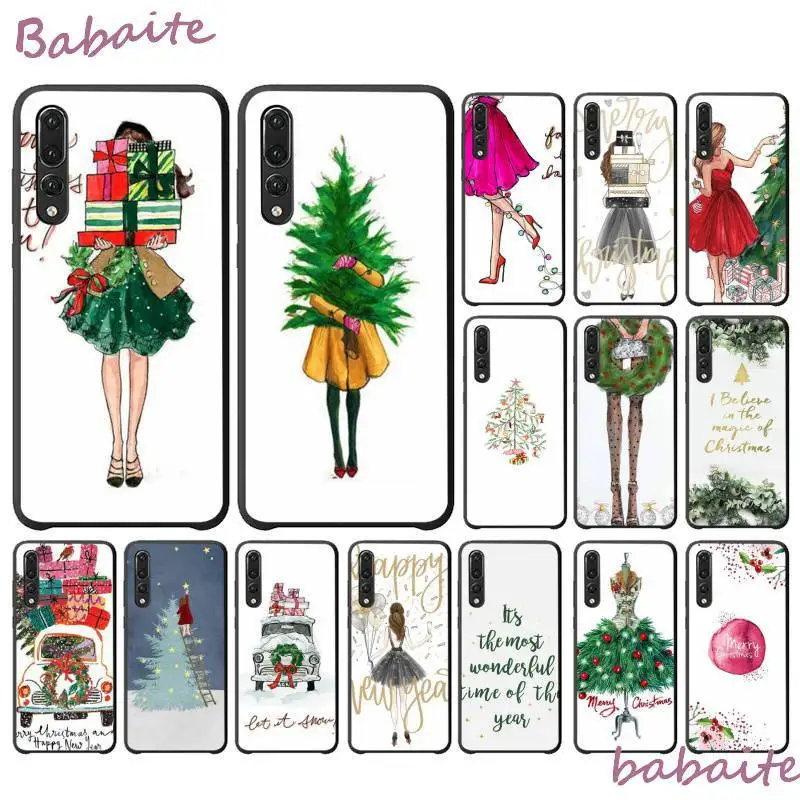 

Babaite Christmas Gift New Year Black TPU Soft Silicone PhoneCase Cover for Huawei Y6 7 2019 MATE 10 LITE PRO 9 20 X Pro 20 lite