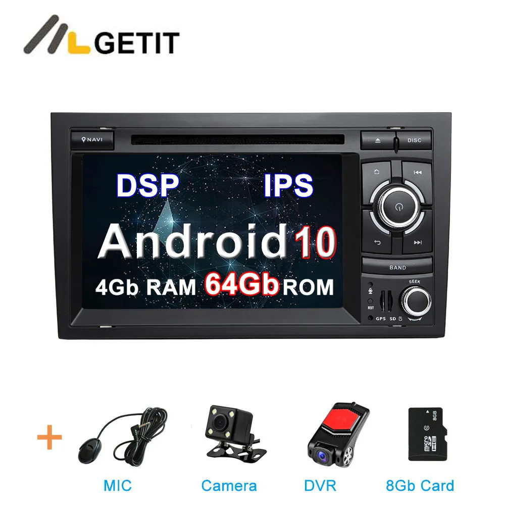 4G CAMERA-DVR-SD-DSP DSP ips Android 10 dvd-плеер автомобиля мультимедиа радио gps для Audi A4 S4 RS4 Seat Exeo с wifi BT стерео - Цвет: 4G CAMERA-DVR-SD-DSP
