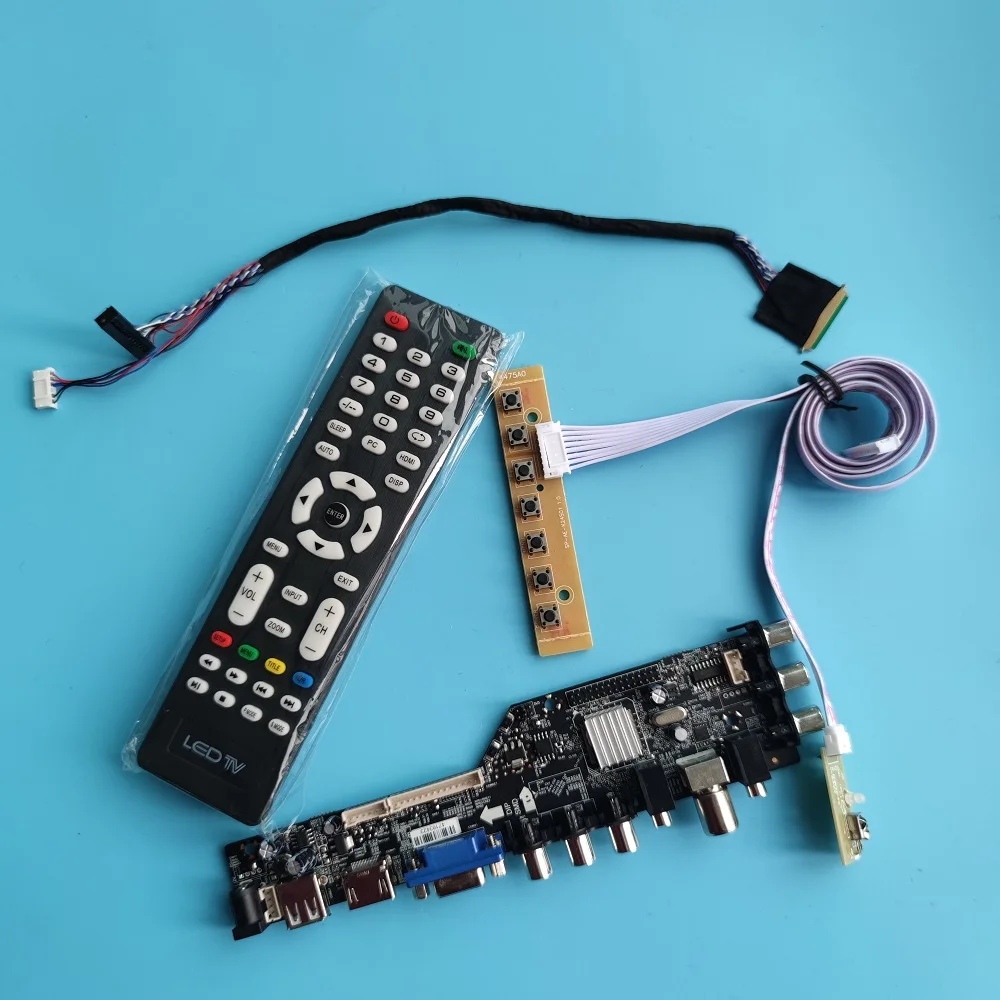

Kit For BT140GW01 1366x768 Driver Panel LED USB VGA AV Controller Board HDMI-compatible Display TV Remote DVB-T Monitor