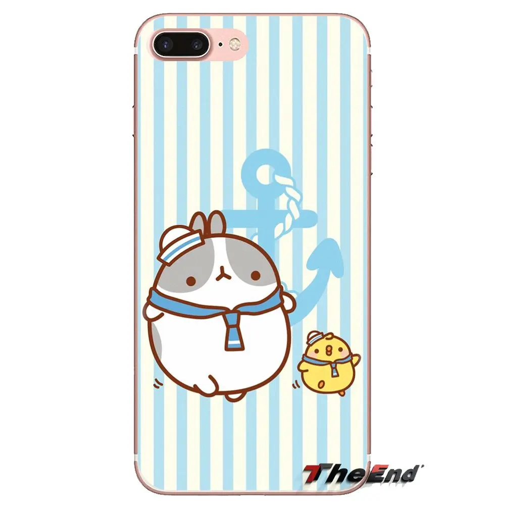 Силиконовый чехол-сумка в Корейском стиле с рисунком картофеля molang розовый для