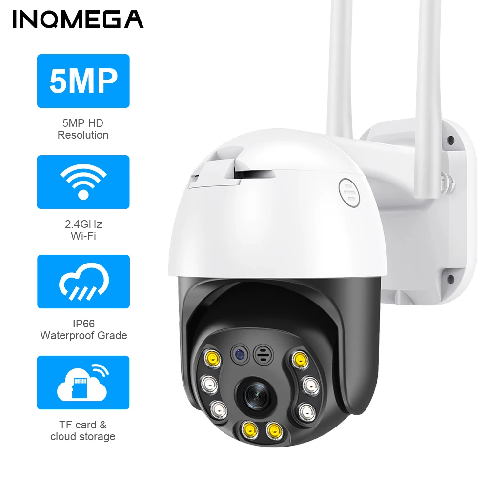 Камера видеонаблюдения INQMEGA 5 МП умная Беспроводная Водонепроницаемая PTZ камера с