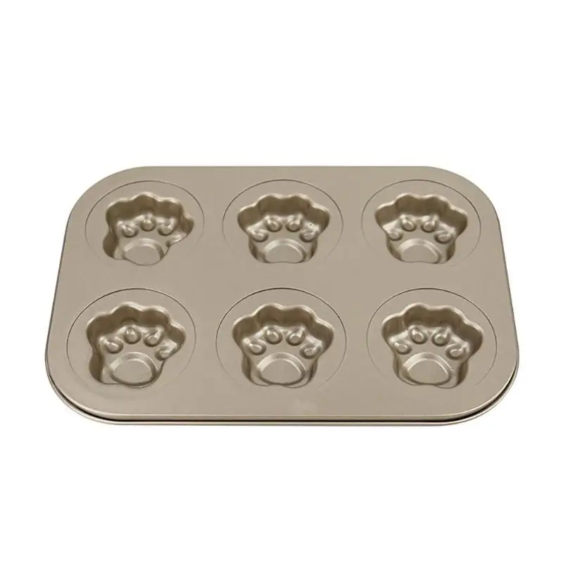 

Baking Mold Non-Stick Carbon Steel6 Hole Animal Claw Shape DIY Soft Candy Cake Mold Tool Decoration Biscuit Candy Sugar Mold