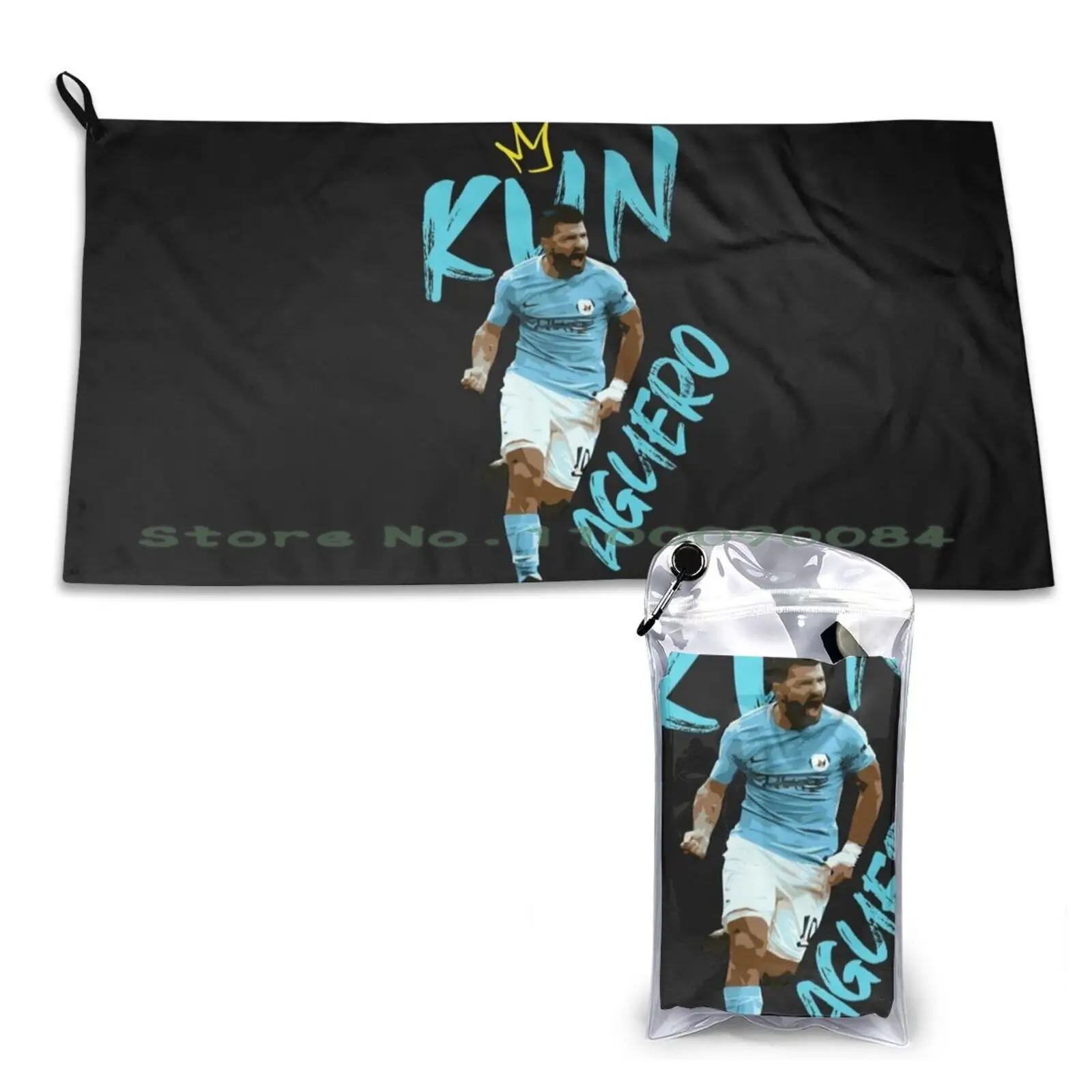 Быстросохнущее полотенце Kun Sergio Aguero King для спортзала, ванны, портативное мультяшное женское сексуальное и городское сексуальное силуэт для девушек