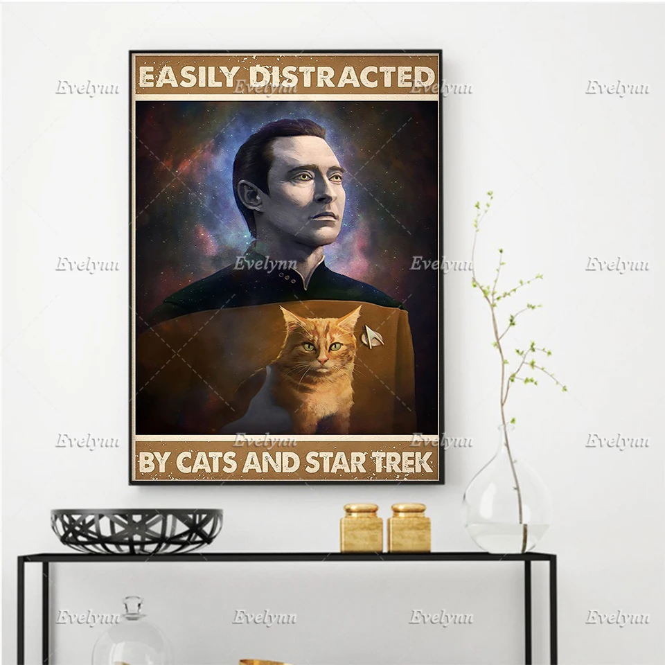 

Easily Distracted By Cat Poster Minimalism Wall Art Prints Home Decor Canvas Unique Gift Floating Frame