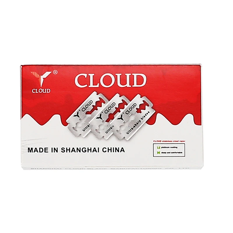 Синие Zoo 10 шт. классические лезвия для бритвы из нержавеющей стали с двойными