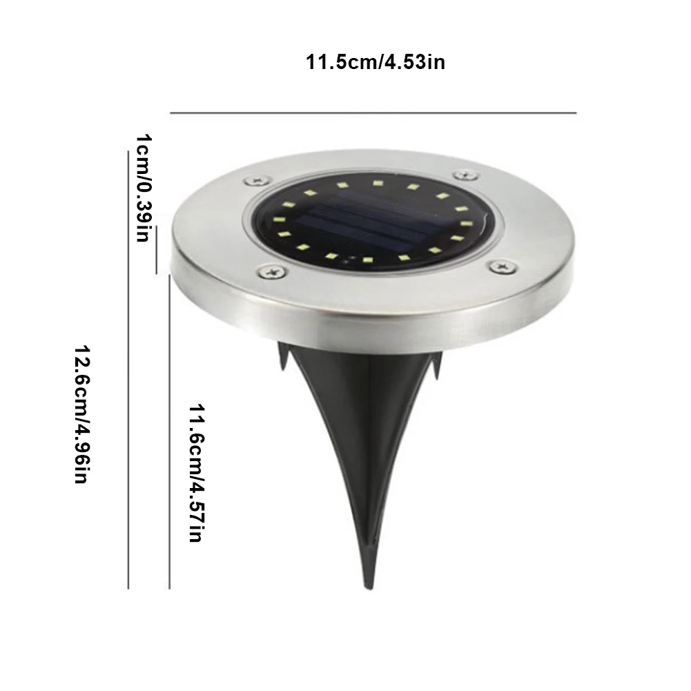 

4Pcs 16 LED Solar Lawn Yard Led Night Light Solar Ground Lights Waterproof Light Underground Sensing Landscape Lights Pathway