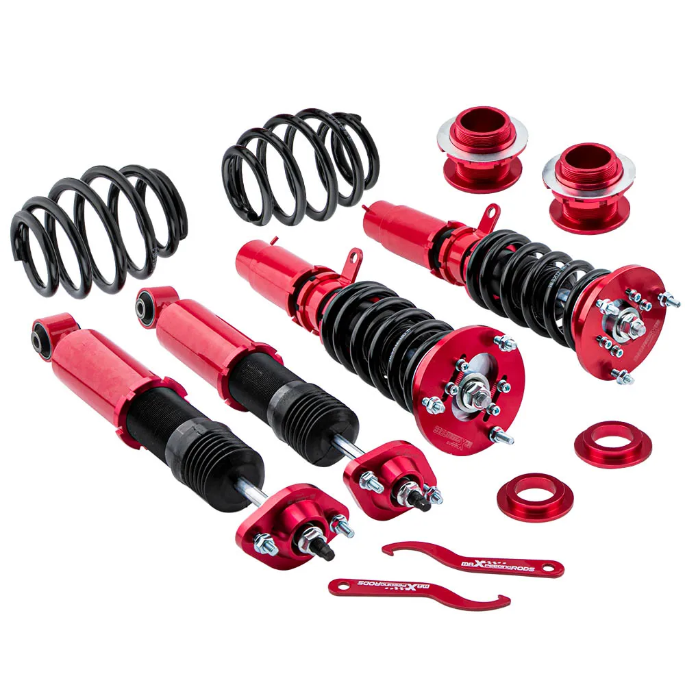 

Coilovers Lowering Spring Suspension for BMW E46 3 Series 320i 323i 325i 328i 330i M3 92-99 Adjustable Height Sway bar Links Red