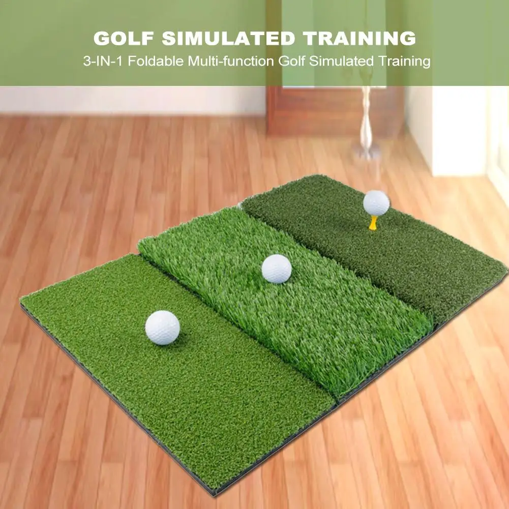 

Foldable Multi-function Golf Simulated Training Practice Lawn Training Turf Grass Mat Tee Holder Foam Residential Golf Accessor