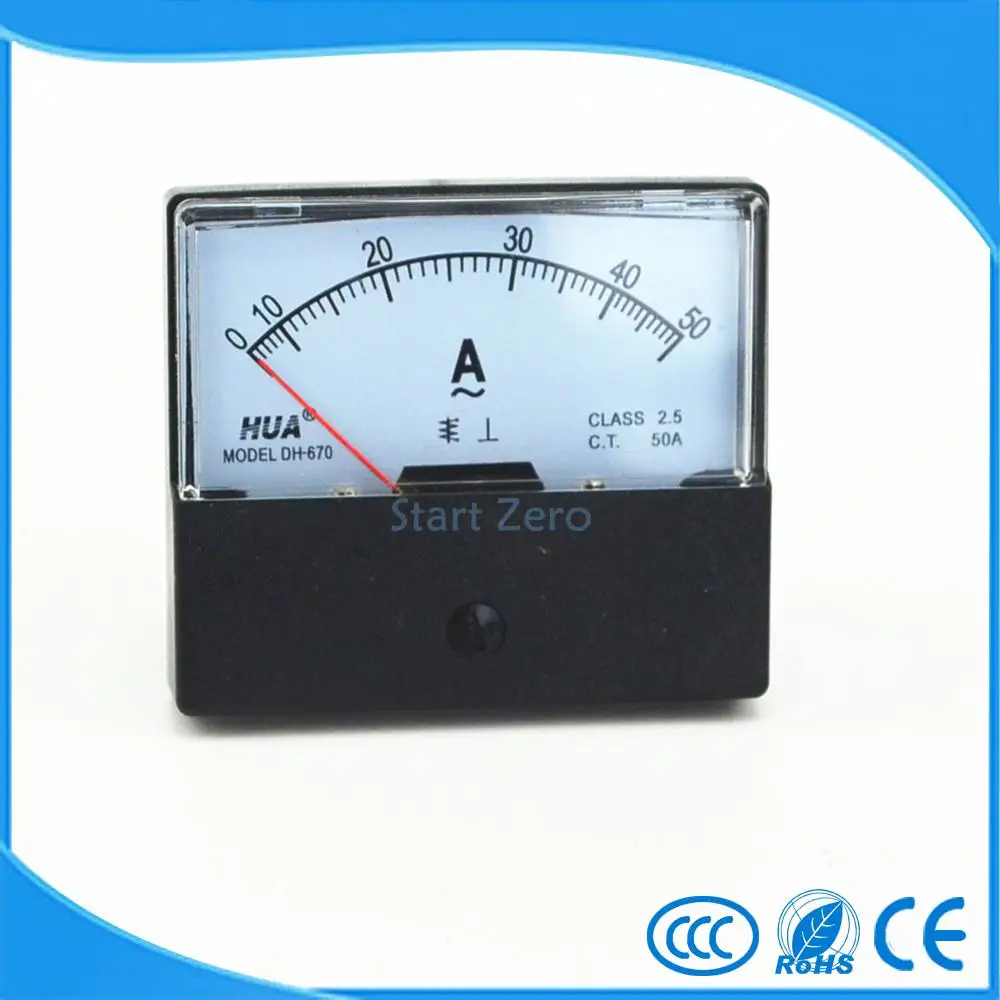 AC 0 50A аналоговые Панель Амперметр измерительный прибор DH 670|analog panel meter|analog ammeterac