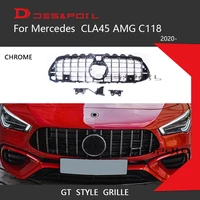 for 2020 mercedes cla45 amg class gt grill w118 c118 auto front vertical panamerica grille amg only car styling racing