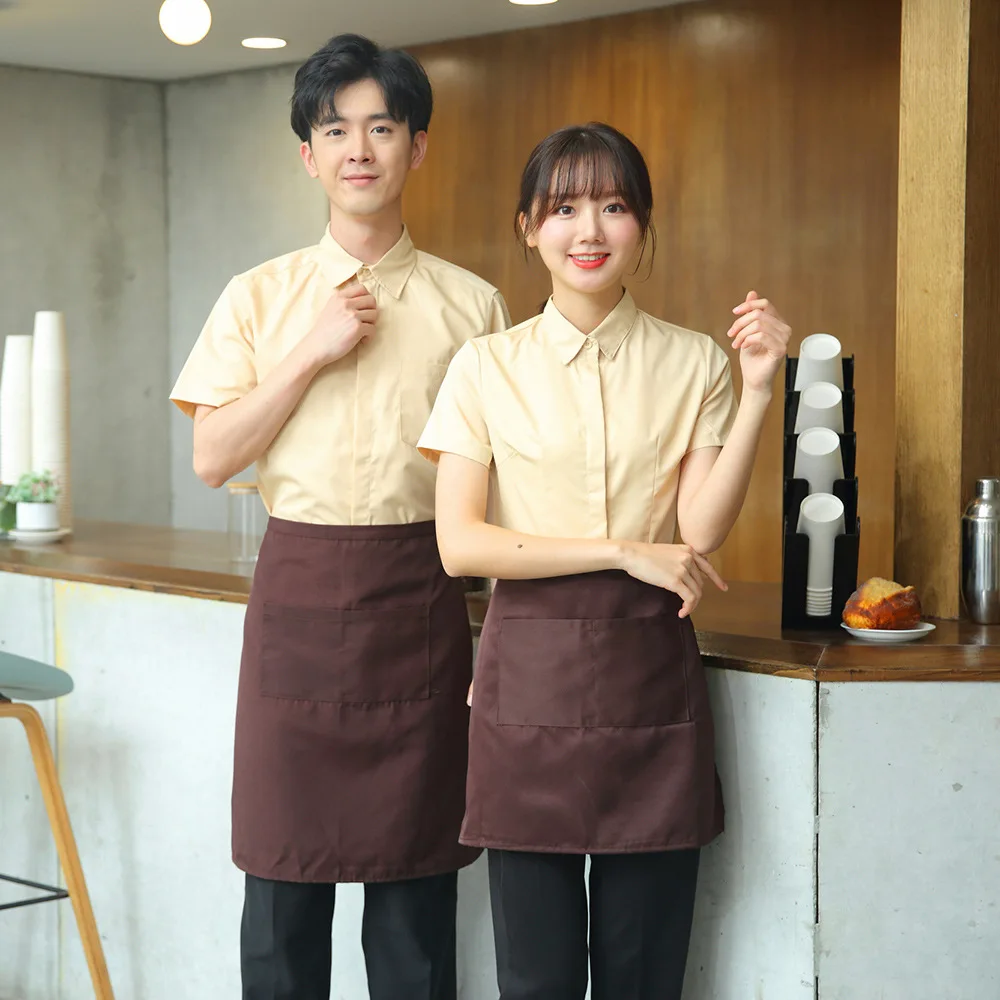 

Hotel Waiter Catering Work Men Women Short-Sleeved Fast Food Hot Pot Milk Tea New Canteen