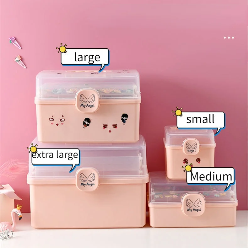 

Children's Hair Accessories Storage Box Baby Head Rope Hairpin Rubber Band Hair Accessories Cute Girl Jewelry Box Large Capacity
