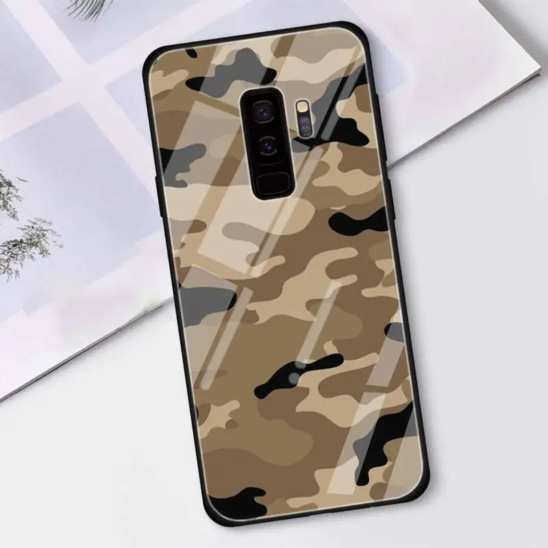 

Beautiful Camouflage Phone Case Tempered Glass For Samsung S6 7 8 9 10 20 Plus 20Ultra Note8 9 10 10pro