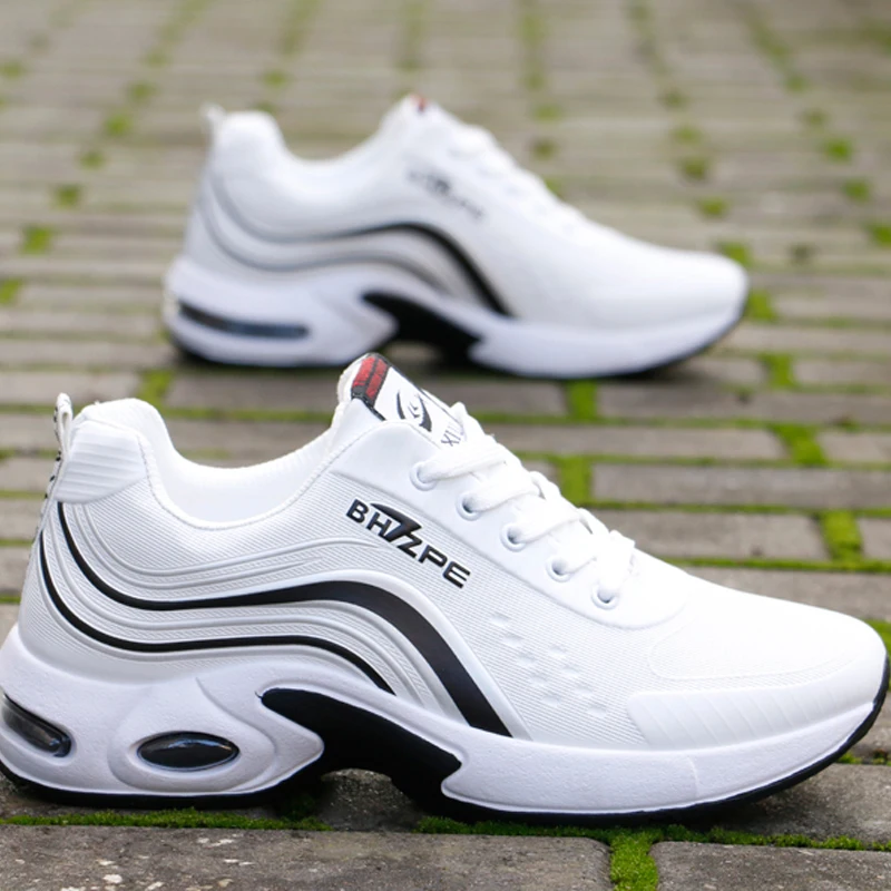 2022 Men Running Shoes Jogging Sneakers Men Walking Air Cushion Breathable Wave Sports Lace-up Travel Leisure Gym Shoes Zapatos