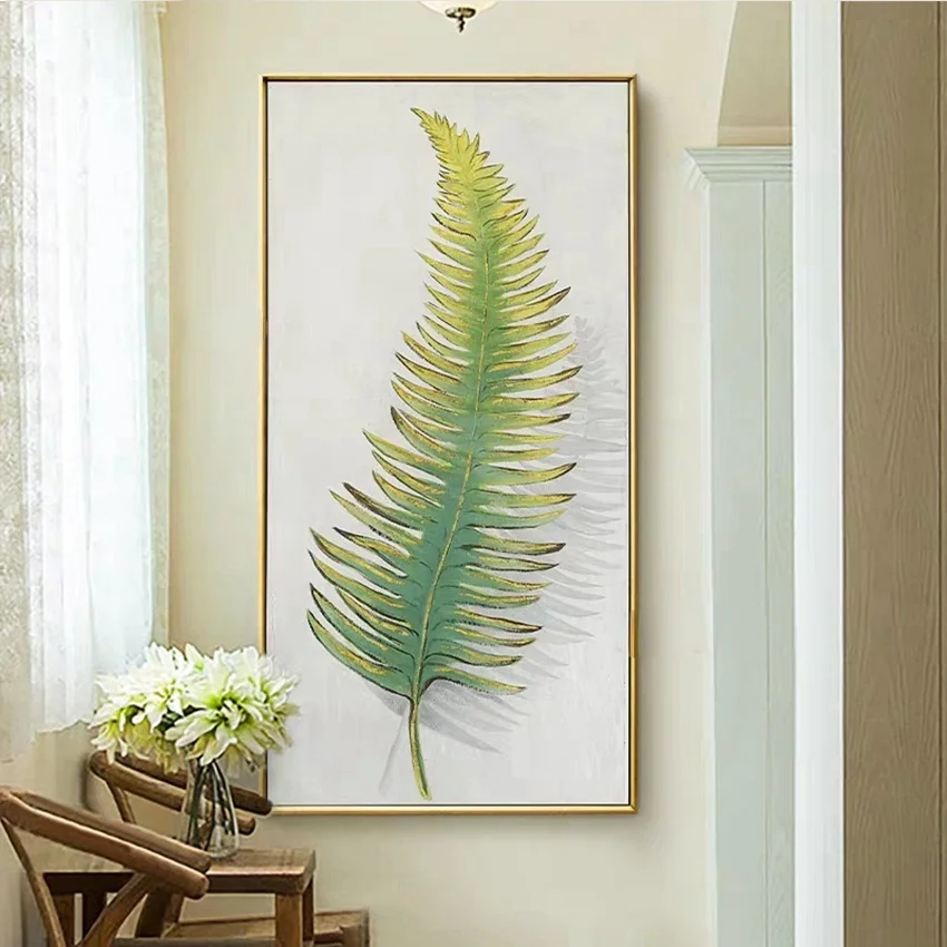 

No Framed Hand Painted New Design Leaf Paintings Art Handmade Wall Art Large Size Leaf Oil Painting On Canvass Wall Art Picture