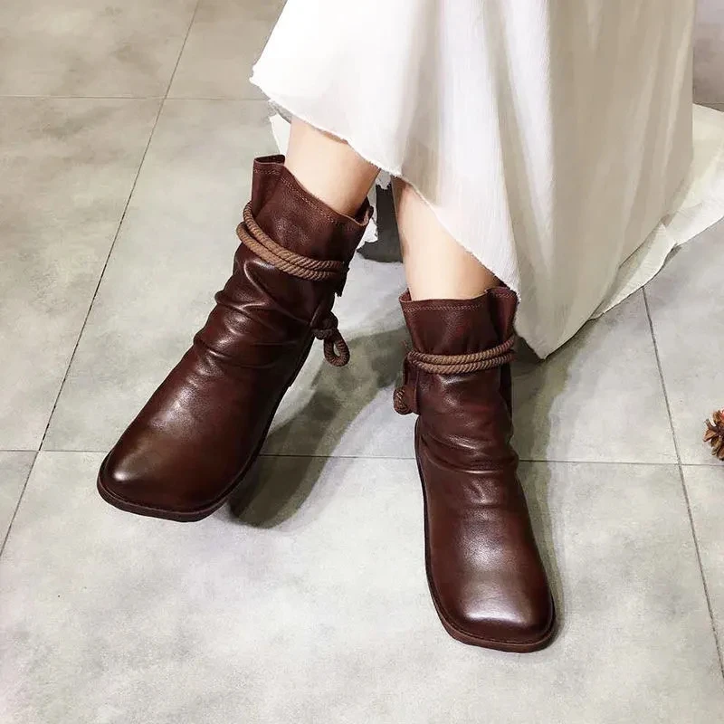 

Women's Autumn Boots Cowboy Western Short Boots Woman Square Toe Motorcycles Daily Casual Booties Females Footwear Comfort Botas