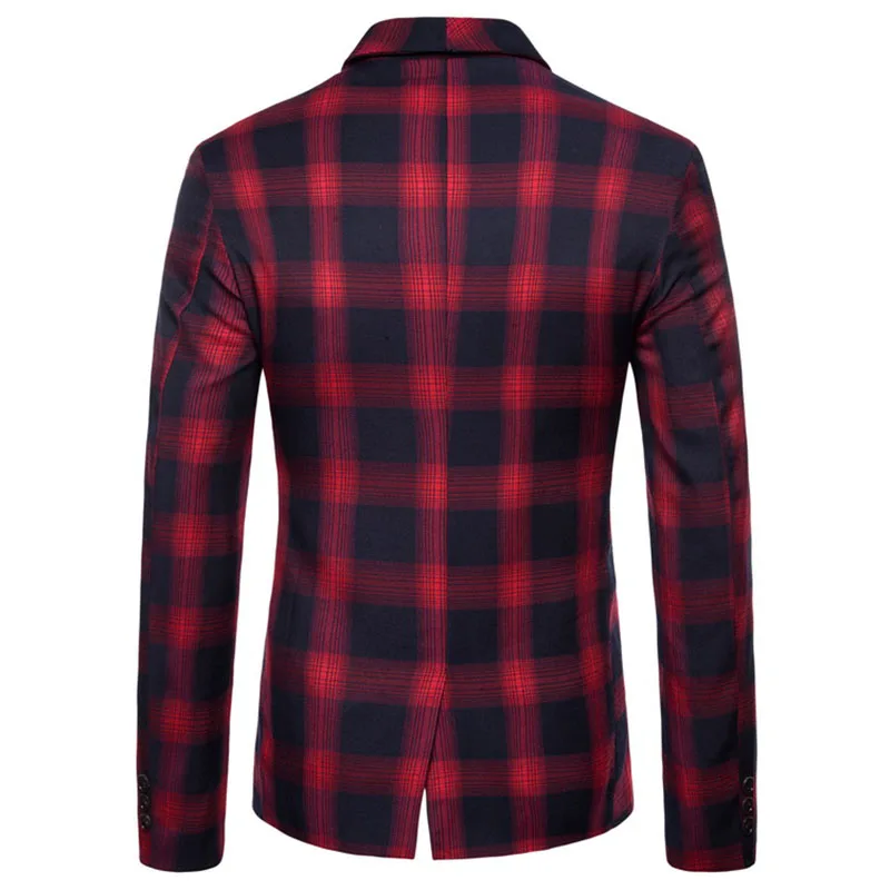 M 4XL осень Для мужчин пиджаки клетчатый шарф воротник зимняя верхняя одежда Smart