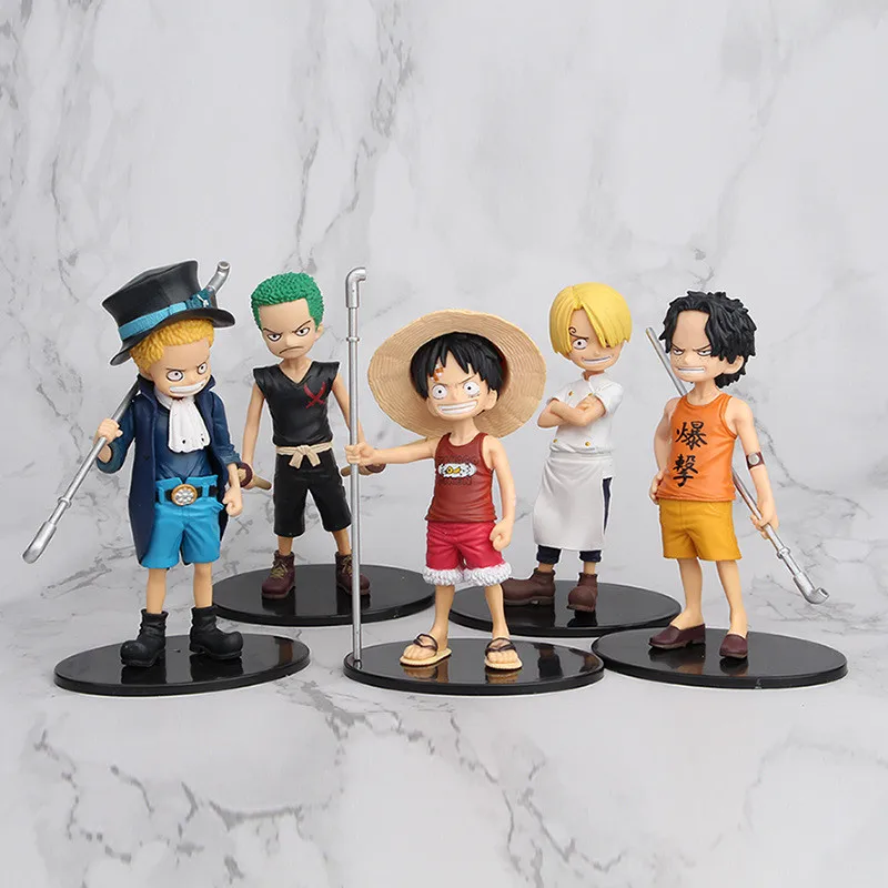 Милый Luffy детство малыш Sanji Zoro Sabo Ace Ver. ПВХ экшн фигурка Коллекционная модель