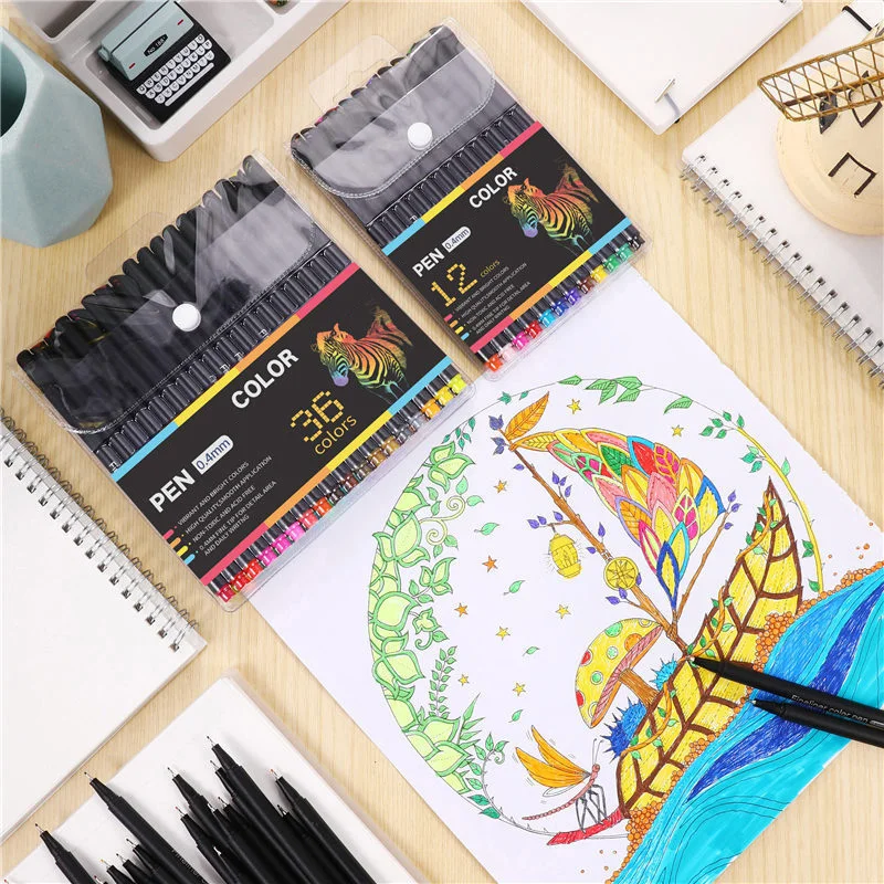 

Colored Pens Fine Point Markers Fine Tip Drawing Pens Porous Fineliner Pen for Office School @M23