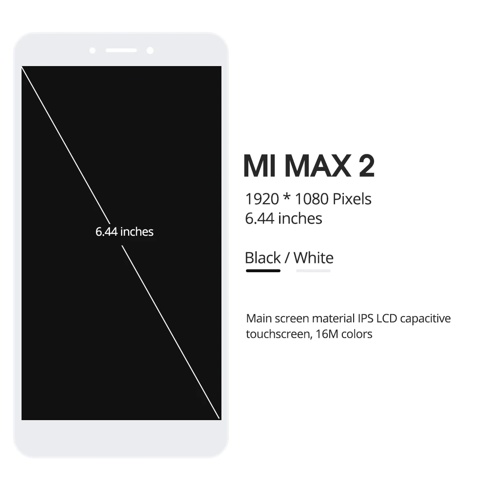 6 44 &quotЖК дисплей для XIAOMI MI MAX 2 LCD сенсорный экран Max2 Mi Max ЖК дигитайзер с рамкой