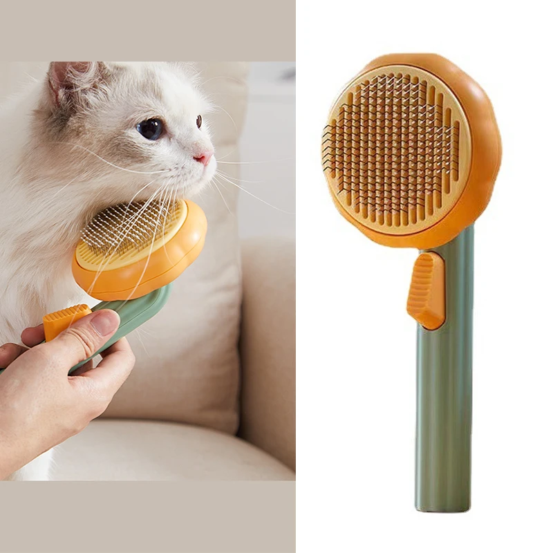 

Pet Comb For Cats Dogs Cat Brush Hair Remove Cleaner Pets Grooming Cleaning Dog Supplies Accessories Self Cleaning Slicker Brush