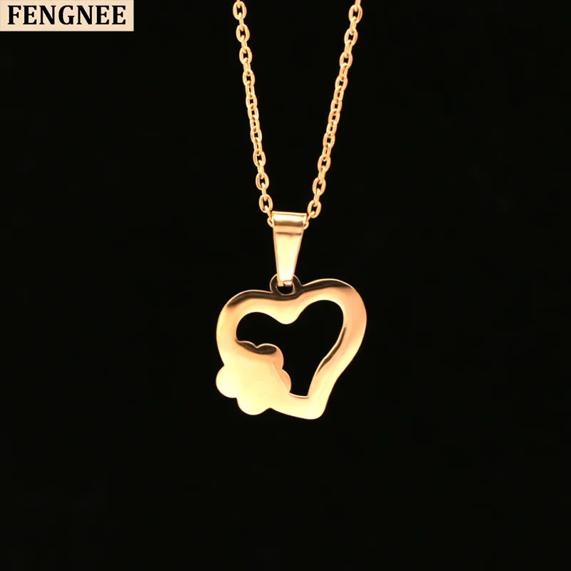 Ожерелье fengnee из нержавеющей стали для женщин и мужчин чокер с подвеской в форме