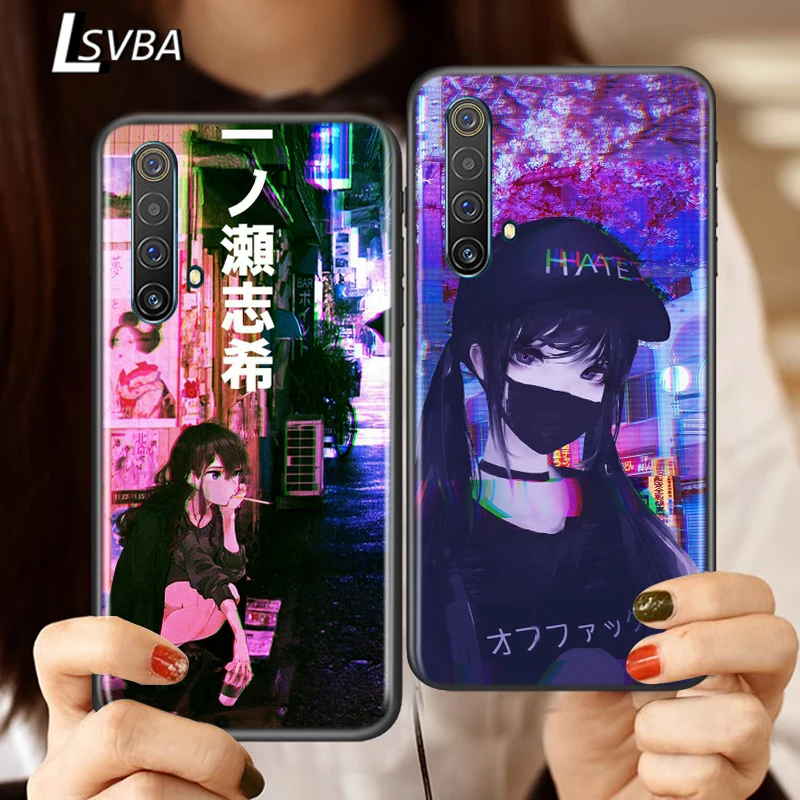 

Silicone Cover Vaporwave Glitch Anime For Realme V15 X50 X7 X3 Superzoom Q2 C11 C3 7 7i 6s 6 5 Global Pro 5G Phone Case