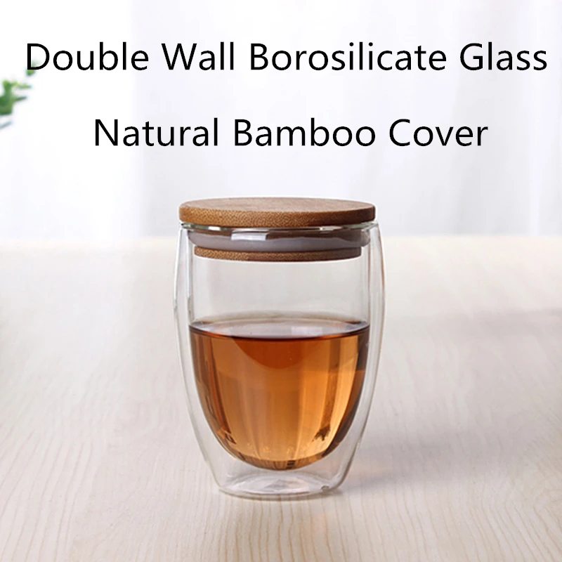 Стакан с двойными стенками чашка для чая кофейные кружки прозрачный