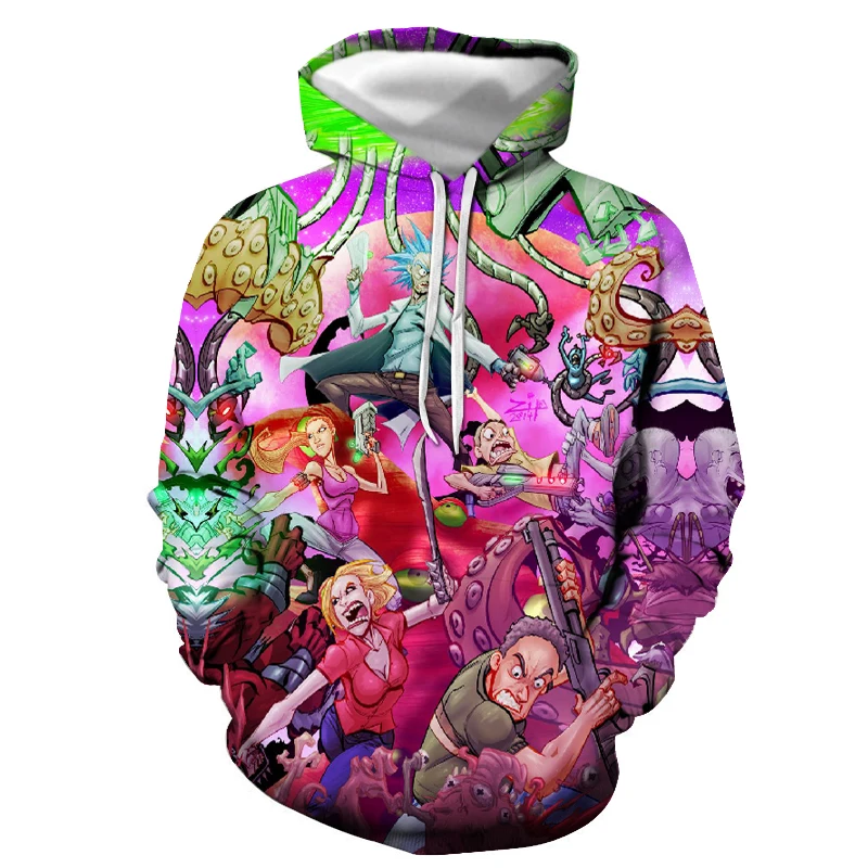 Аниме Толстовка Забавный 3D принт Рик Морти Сумасшедший учёный Хэллоуин уличный