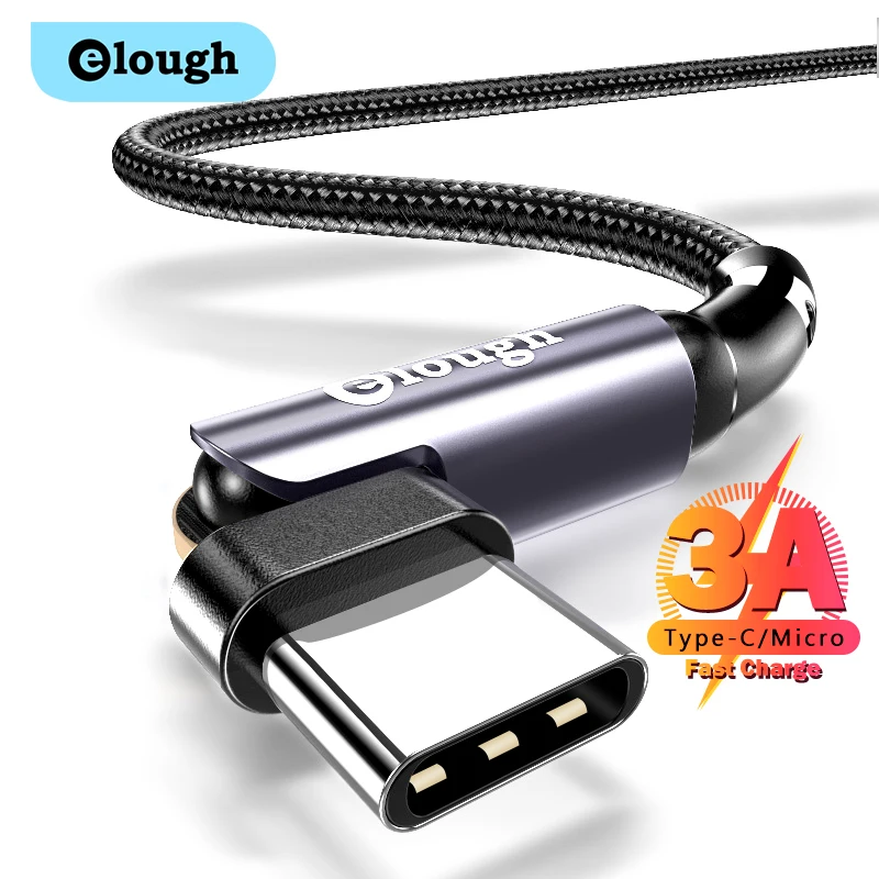 Elough 180 Rotate Type C Cable Micro USB Fast Charging Mobile Phone Android Charger Type-C Data Cord For Xiaomi Redmi Poco X3 M3 | Мобильные