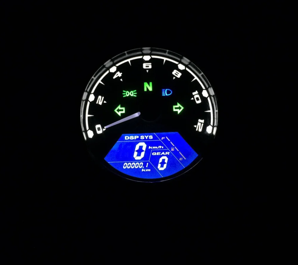 12000 об/мин kmh/миль в час) или Мотоцикл Универсальный ЖК дисплей сигнальный