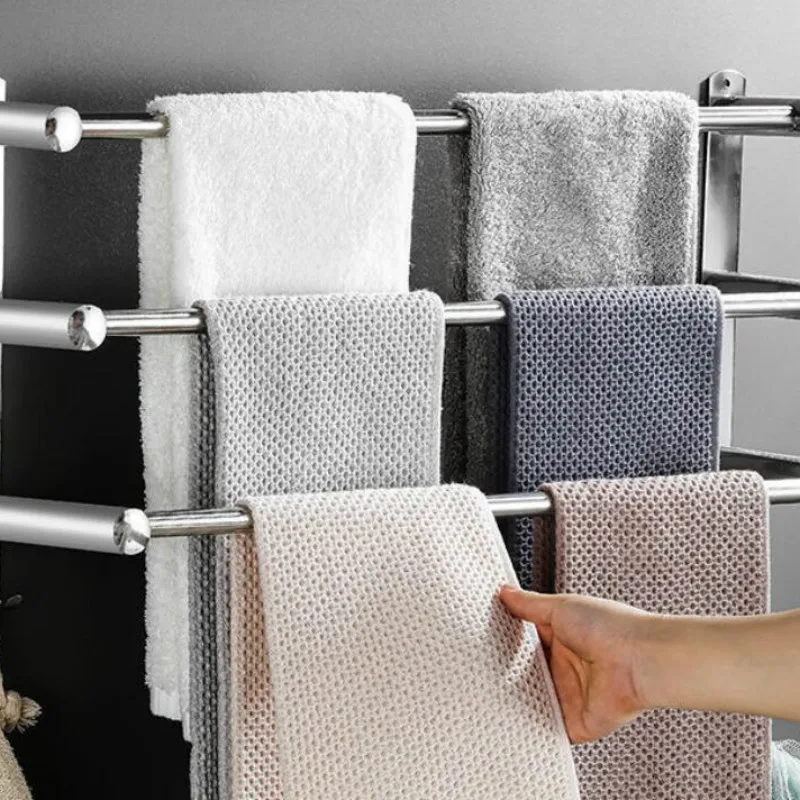 

Punch-free 304 Towel Rack Toilet Rack Toilet Towel Rack Bathroom Kitchen Stainless Steel Hanging Towel Bar Wall-mounted G8103